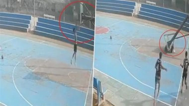 Rohtak Shocker: National-Level Basketball Player Dies After Pole Falls Mid-Dunk Attempt in Haryana, Disturbing Video Surfaces