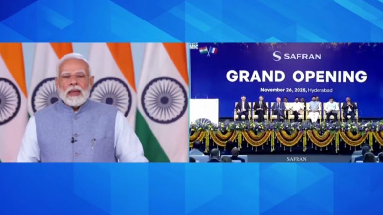 ‘Betting on India Is Smartest Decision of This Decade’: PM Narendra Modi Inaugurates India’s First Global MRO Facility in Hyderabad (Watch Video)