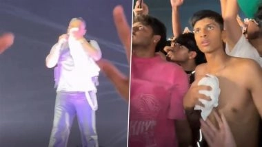 ‘Tauba Tauba’ Singer Karan Aujla’s Calm Reaction Wins Hearts After Fan Throws T-Shirt at Him During 2025 Rolling Loud India Performance in Navi Mumbai (Watch Video)
