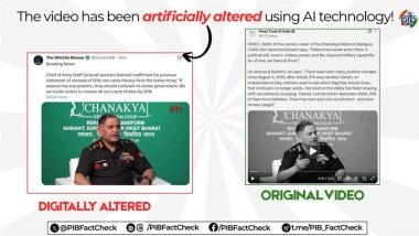 Did COAS Upendra Dwivedi Say 50% Non-Caste Hindu Soldiers Are Being Removed in Saffronised India Under Orders From the Central Government? PIB Fact Check Debunks Fake AI-Generated Video