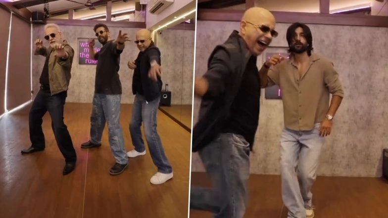 ‘De De Pyaar De 2’: OG ‘Boogie Woogie’ Gang Jaaved Jaaferi, Naved and Ravi Behl Dances to ‘3 Shaukk’ With Meezaan Jafri (Watch Video)