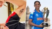 Harmanpreet Kaur Flaunts ICC Women's World Cup 2025 Trophy Tattoo Days After India Clinch Maiden Title, Says 'Forever Etched In My Skin and My Heart' (See Pic)