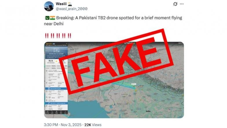 Did Pakistani Bayraktar TB2 Drone Fly Over Delhi? Fact Check Debunks Viral Unverified Claim