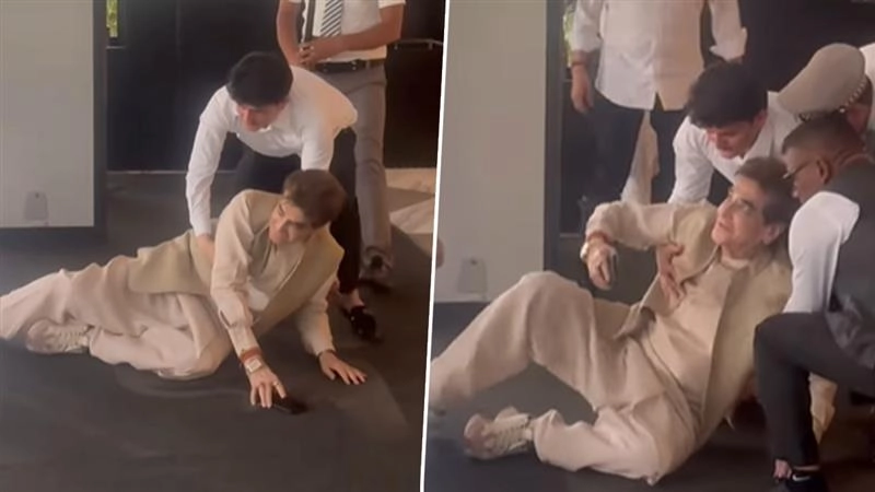 Veteran Actor Jeetendra Falls on the Floor at Sanjay Khan’s Wife Zarine Khan’s Prayer Meet in Mumbai (Watch Video)