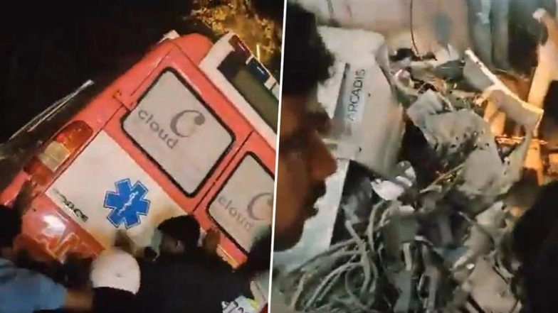 Bengaluru: Couple Killed, 2 Injured After Speeding Ambulance Rams 3 Motorcycles at Traffic Signal Near Richmond Circle, Driver Arrested; Video Surfaces