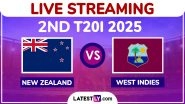 New Zealand vs West Indies Free Live Streaming Online, 2nd T20I 2025: How To Watch NZ vs WI Cricket Match Live Telecast on TV in India?