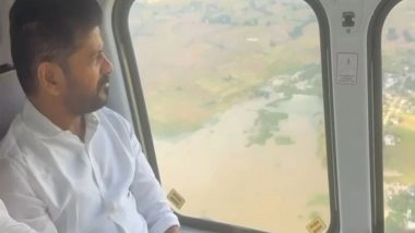 India News | CM Revanth Reddy Conducts Aerial Survey of Flood-affected Areas in Warangal District, Announces Relief