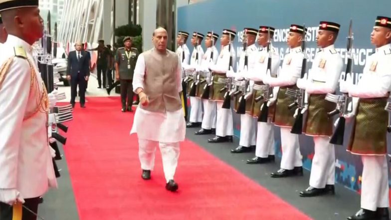World News | Rajnath Singh Arrives in Kuala Lumpur for ASEAN Defence Ministers' Meeting Plus