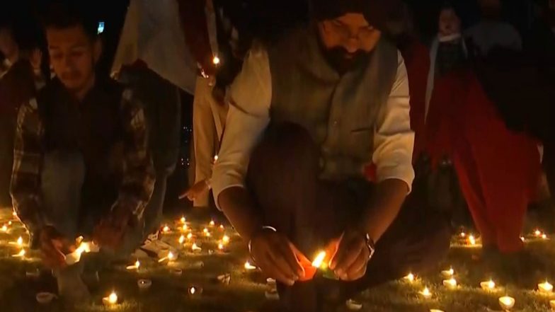 India News | Jammu and Kashmir: Doda Illuminated with 3,000 Diyas on Rashtriya Ekta Diwas