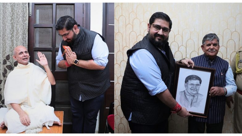 Business News | Governor of Punjab and Sahil Luthra Join in Spiritual Dialogue with Shri Hansratna Surishwarji Maharaj Ji