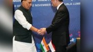 World News | Rajnath Singh Meets Singapore Counterpart Chan Chun Sing, Discusses Expanding Bilateral Defence Ties