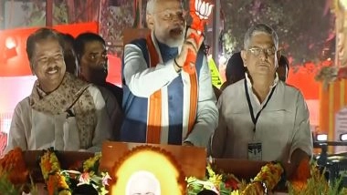 India News | Bihar Polls: PM Modi Holds Road Show in Patna, CM Nitish Kumar Absent