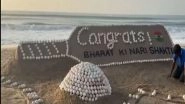 India News | Artist Creates Sand Sculpture at Puri Beach to Celebrate Indian Women's Cricket Team's World Cup Win