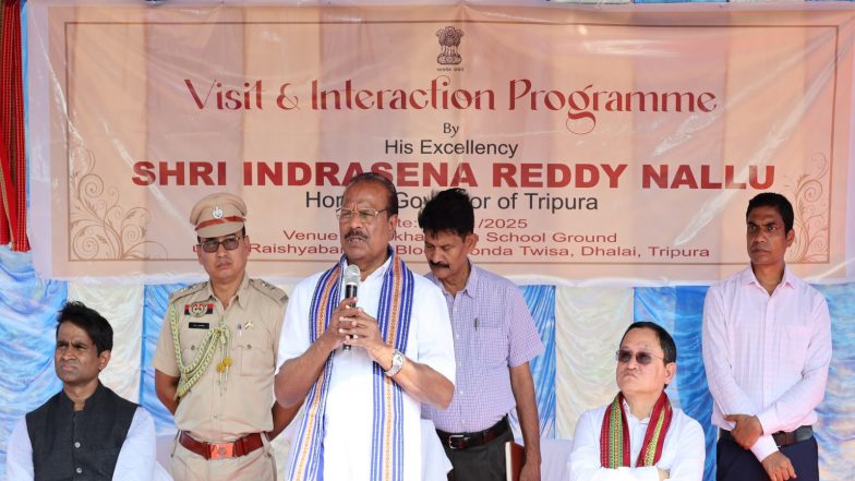 India News | Tripura Governor Indra Sena Reddy Visits Remote Border Villages in Dhalai, Reviews Development Works