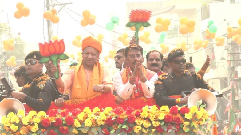 India News | Darbhanga: Uttar Pradesh CM Holds Roadshow, Campaigns for NDA Candidate Sanjay Saraogi