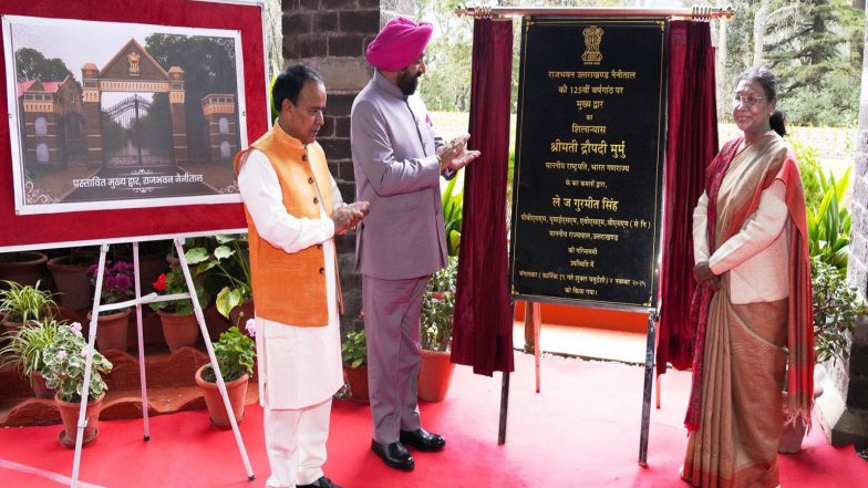 India News | President Murmu Lays Foundation Stone for Main Gate of Raj Bhavan in Nainital