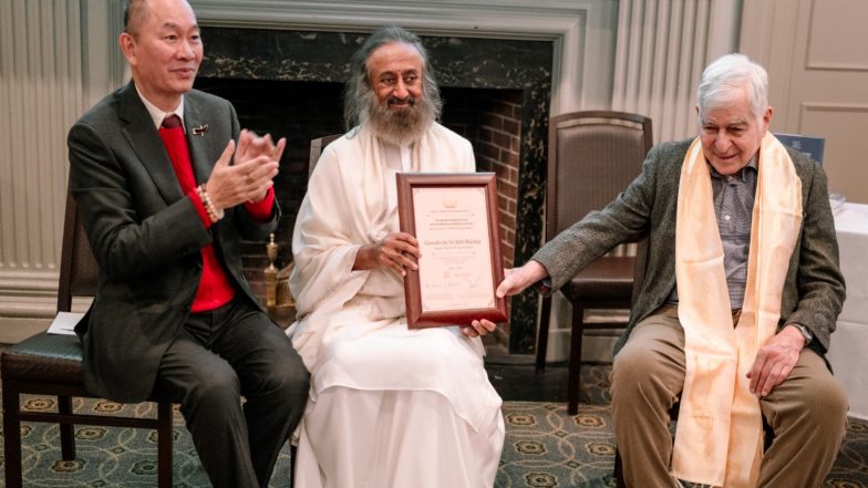 India News | Gurudev Sri Sri Ravi Shankar Honoured with 2025 World Leader for Peace and Security Award by Boston Global Forum