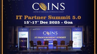 Business News | COINS IT Partner Summit 2025 to Bring Together Industry Giants, Innovators, and Influencers to Redefine India's IT Ecosystem