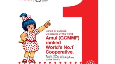 ICA World Cooperative Monitor 2025: Amit Shah Congratulates Amul and IFFCO for Occupying the First 2 Ranks Among the Top 10 Cooperatives in the World