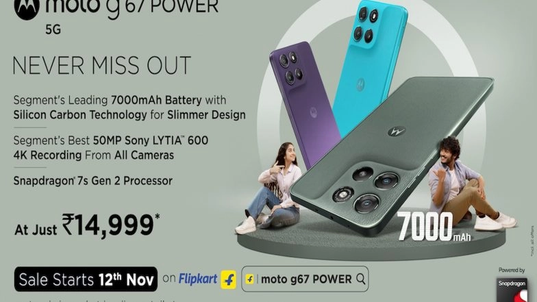 Business News | Motorola Launches Moto G67 POWER: 50MP Sony LYTIA™ Camera, 7000mAh Battery, 4K Video, Snapdragon® 7s Gen 2, Only Rs. 14,999*