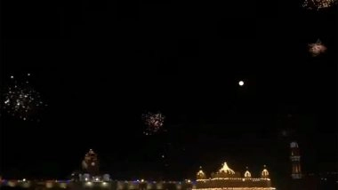 India News | Punjab: Fireworks Light Up Amritsar's Golden Temple as Devotees Celebrate Guru Nanak Jayanti