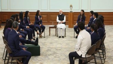 Sports News | PM Modi Hosts Women's World Cup Champions, Urges Players to Inspire Students and Lead Fit India Movement