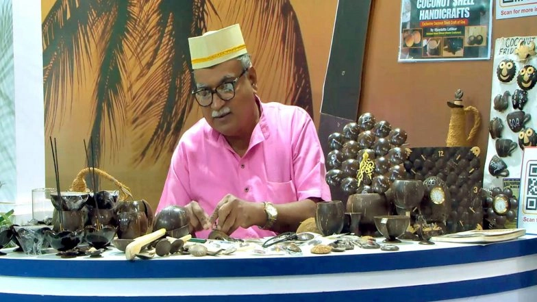 India News | Artisan Vijaydatta Lotlikar Showcases Coastal Handicrafts at Bharat Parv