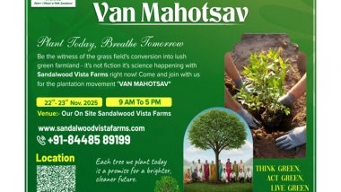 Business News | Sandalwood Vista Farms Announces 'Van Mahotsav' - A  Two-Day Plantation Drive to Foster Sustainability and  Ecological Restoration