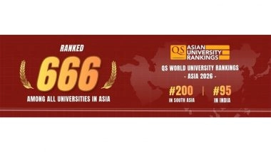 Business News | Vivekananda Global University, Jaipur Breaks into India's Top 100 in QS Asia University Rankings 2026