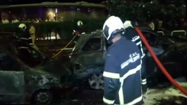 India News | Maharashtra: Two Vehicles Catch Fire After Collision Near Air India Junction in Mumbai