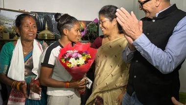 Sports News | Assam Minister Nandita Gorlosa Felicitates Cricketer Uma Chetry After World Cup 2025 Triumph
