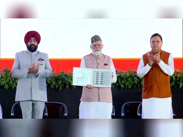 India News | PM Modi Launches Commemorative Postal Stamp at Uttarakhand Silver Jubilee Celebrations in Dehradun