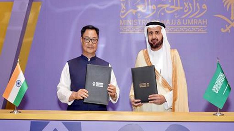 World News | Union Minister Kiren Rijiju Signs Bilateral Haj Agreement in Saudi Arabia, Reviews 2026 Pilgrimage Preparations