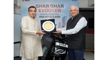 Business News | Nitin Gadkari Unveils Hero MotoCorp's New VIDA Evooter