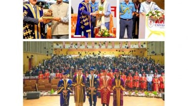 Business News | Governor H.E. Ramen Deka Presides Over a Grand and Global AAFT University Convocation 2025 at Raipur