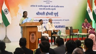 World News | President Droupadi Murmu Addresses Members of Indian Community in Angola