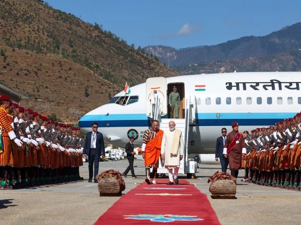 World News | PM Modi Arrives in Bhutan for Two-day Visit to Attend Fourth King's 70th Birthday, Global Peace Prayer Festival