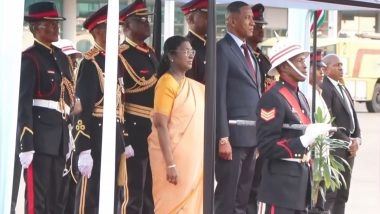World News | President Droupadi Murmu Begins Historic First-ever State Visit to Botswana with Ceremonial Welcome