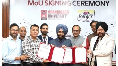 Business News | Chandigarh University Signs MoU with India's 2nd Largest Paint Company Berger Paints