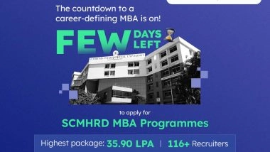 Business News | Last Call to Apply - SCMHRD Invites Final Applications for Its Prestigious MBA Programmes Via SNAP 2025