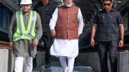 India News | PM Modi Visits Under-construction Surat Bullet Train Station in Gujarat; Reviews Progress of Mumbai-Ahmedabad High-Speed Rail Corridor