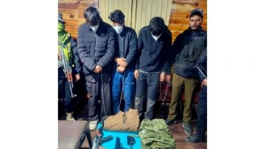 India News | Anantnag Police Arrest Three Youth for Roaming with Dummy Weapons, Intimidating Public in Kokernag