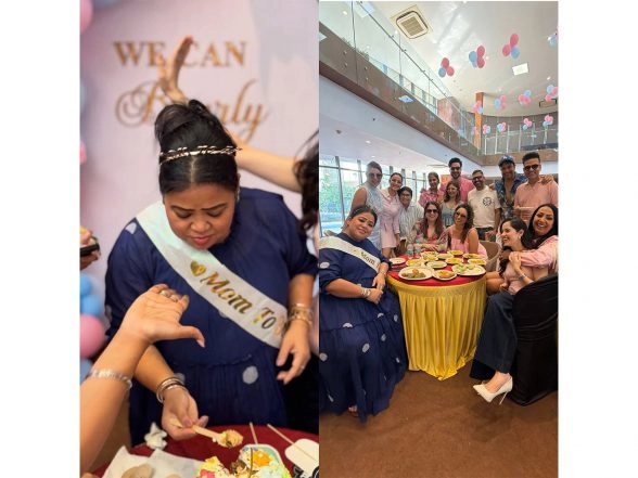 Entertainment News | Inside Bharti Singh's Surprise Baby Shower Bash with Laughter Chef Team; Kashmera, Krushna and Others Join