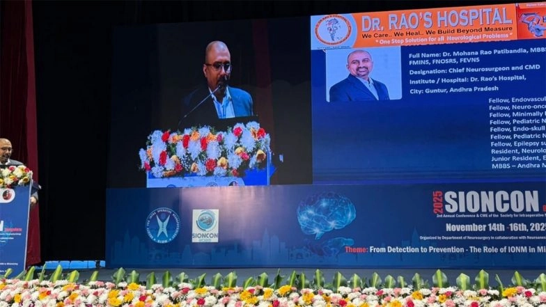 Business News | Dr. Mohana Rao Unveils India's Largest 1008-Case IONM Study at SIONCON 2025