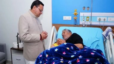 India News | Uttarakhand CM Visits Hospital to Meet UKD Leader Diwakar Bhatt