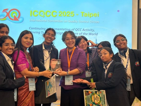 Business News | Scindiya Kanya Vidalaya, Gwalior Wins 2 Gold Awards at the ICQCC 2025 Taiwan