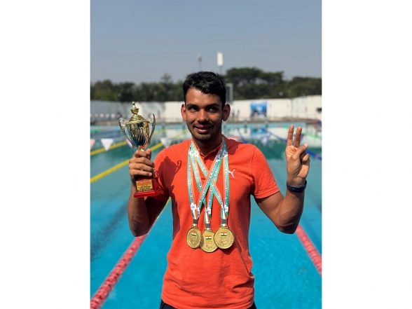 Sports News | Himanshu Nandal Secures Three Gold Medals, 'Best Swimmer Award' at National Para Swimming Championships 2025