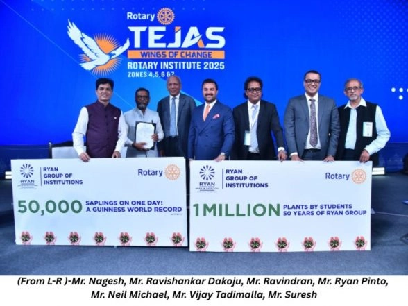 Business News | Ryan Group of Institutions and Rotary Club Launch India's Largest School-Led Tree Plantation Drive