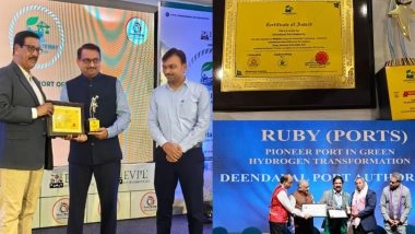Business News | Gujarat's Deendayal Port Bags Two Awards for Sustainability Initiatives, Cargo Handling Milestone