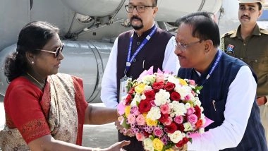 India News | President Murmu Arrives in Chhattisgarh for Janjatiya Gaurav Diwas Celebrations
